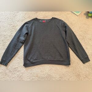Hanes Gray Crew Neck Sweater Relaxed Fit